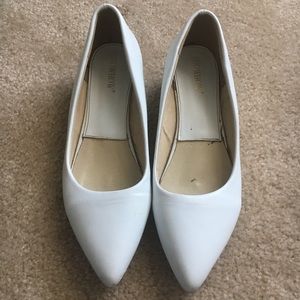 White kitten heel “flats”
